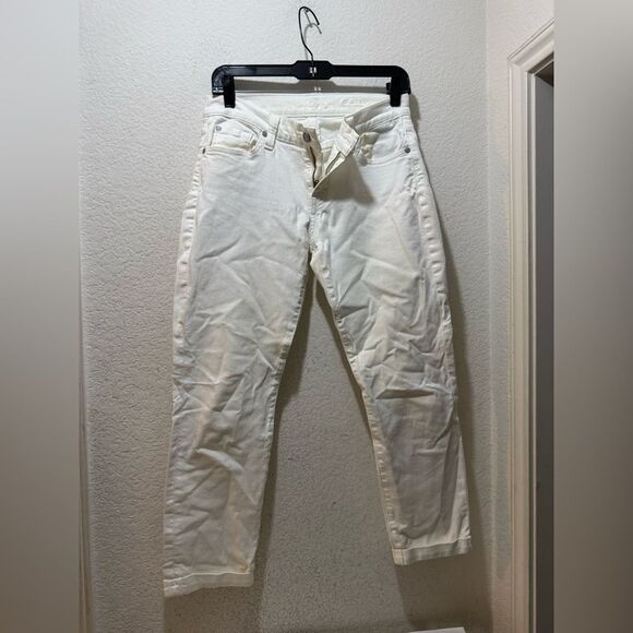 7 For All Mankind Womens White Skinny Stretch Cropped Jeans size 28 - Picture 2 of 7